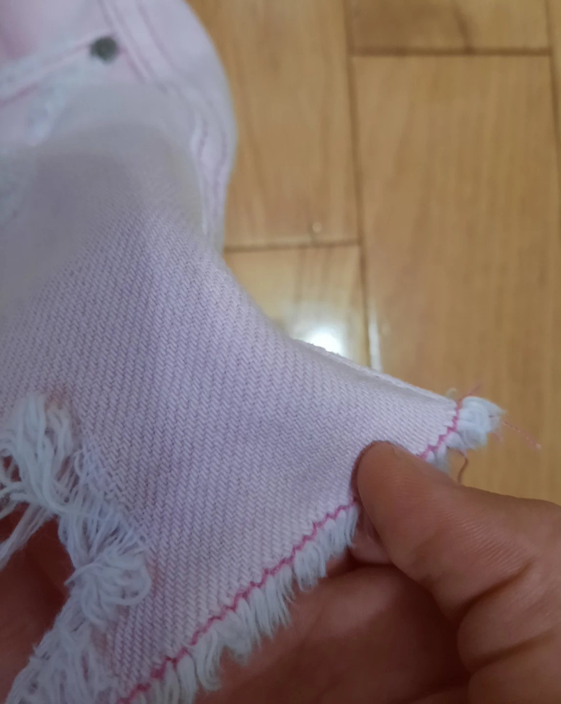 Distressed Pink Denim Shorts - photo 2
