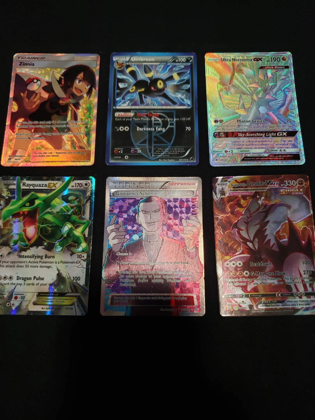 Set of 6 Rare Pokémon Trading Cards