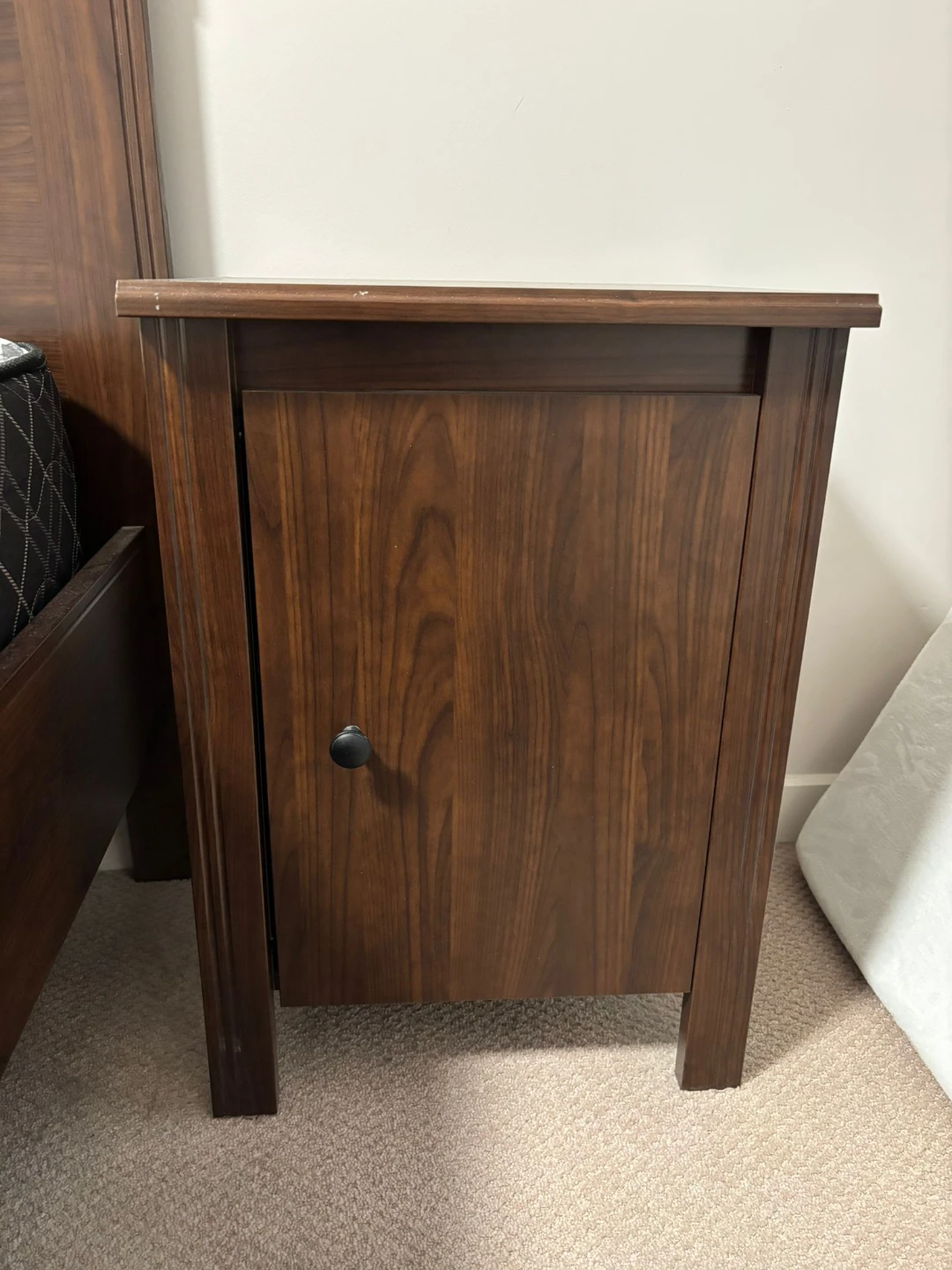 2 Dark Wood Bedside Table