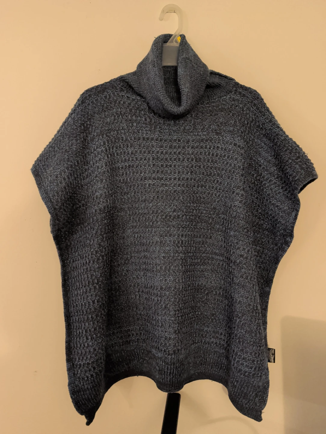 International INC Company Blue Turtleneck Poncho