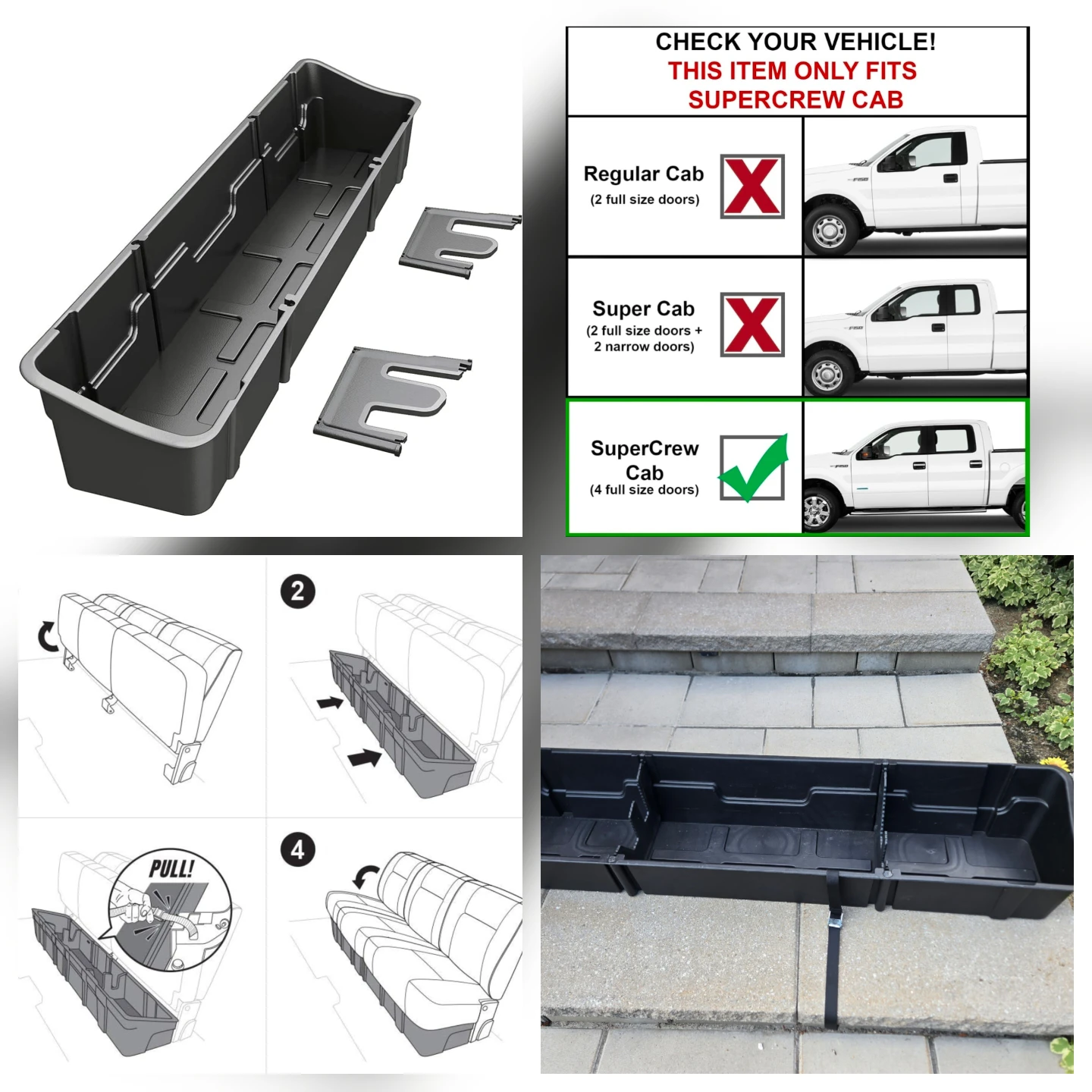 Under Seat Storage Box for 2015 - 2023 Ford F150 F-150