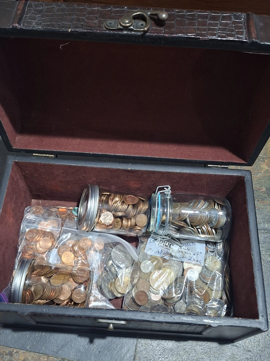 Vintage Treasure Chest Coin Collection