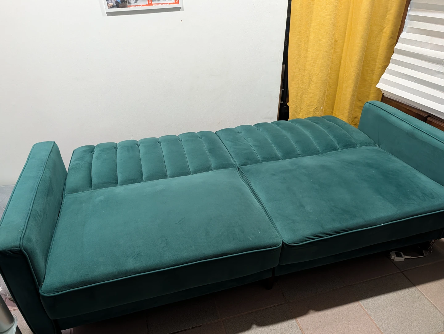 Green Velvet Sofa Bed - photo 2