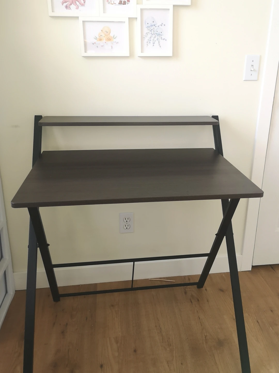 Folding Desk with Top Shelf