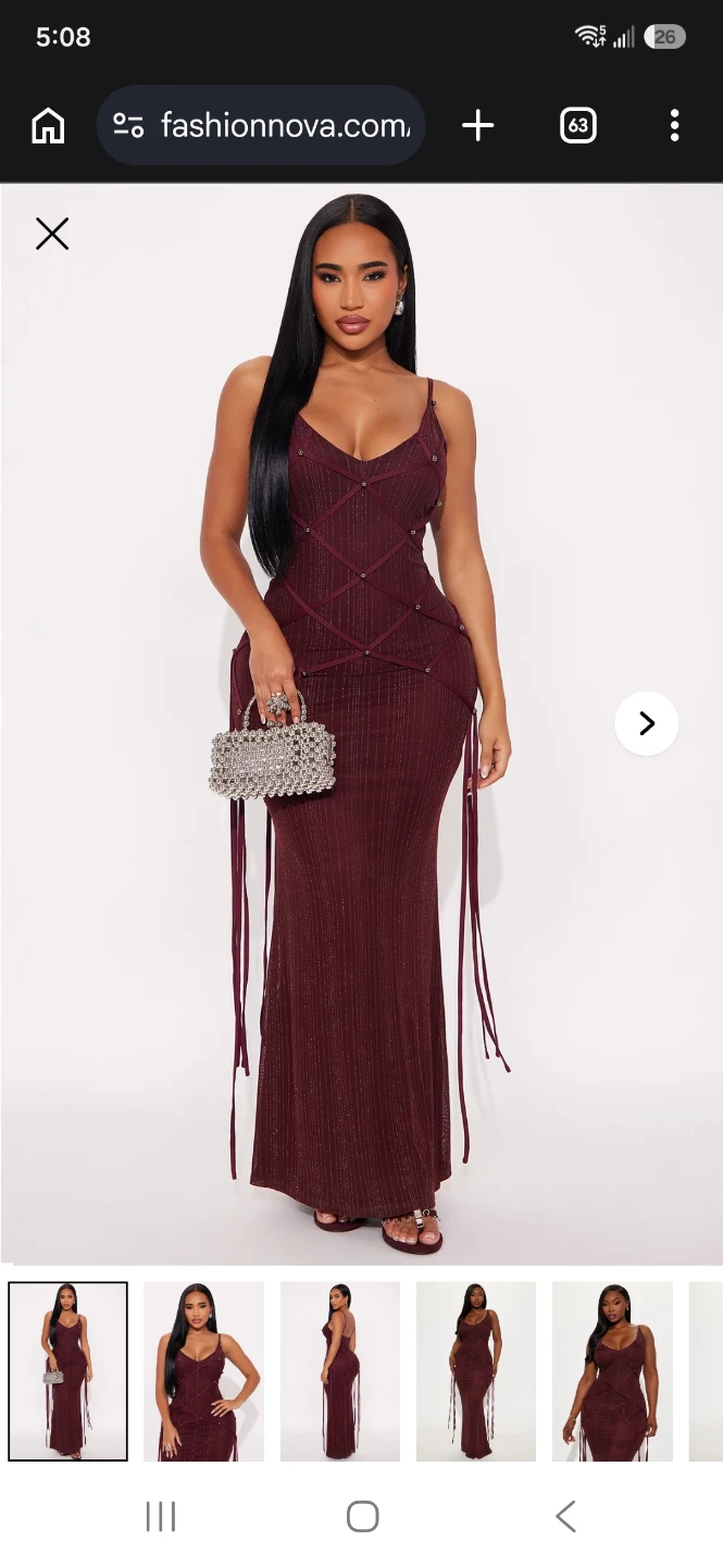 Fashion Nova Burgundy Maxi Dress
