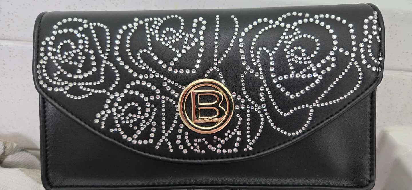 bebe Rhinestone Embellished Clutch
