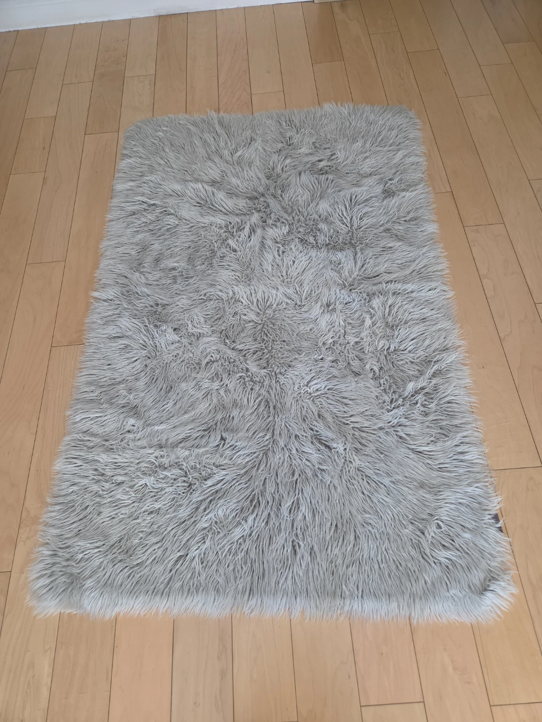 Elle Decor Grey Faux Fur Rug