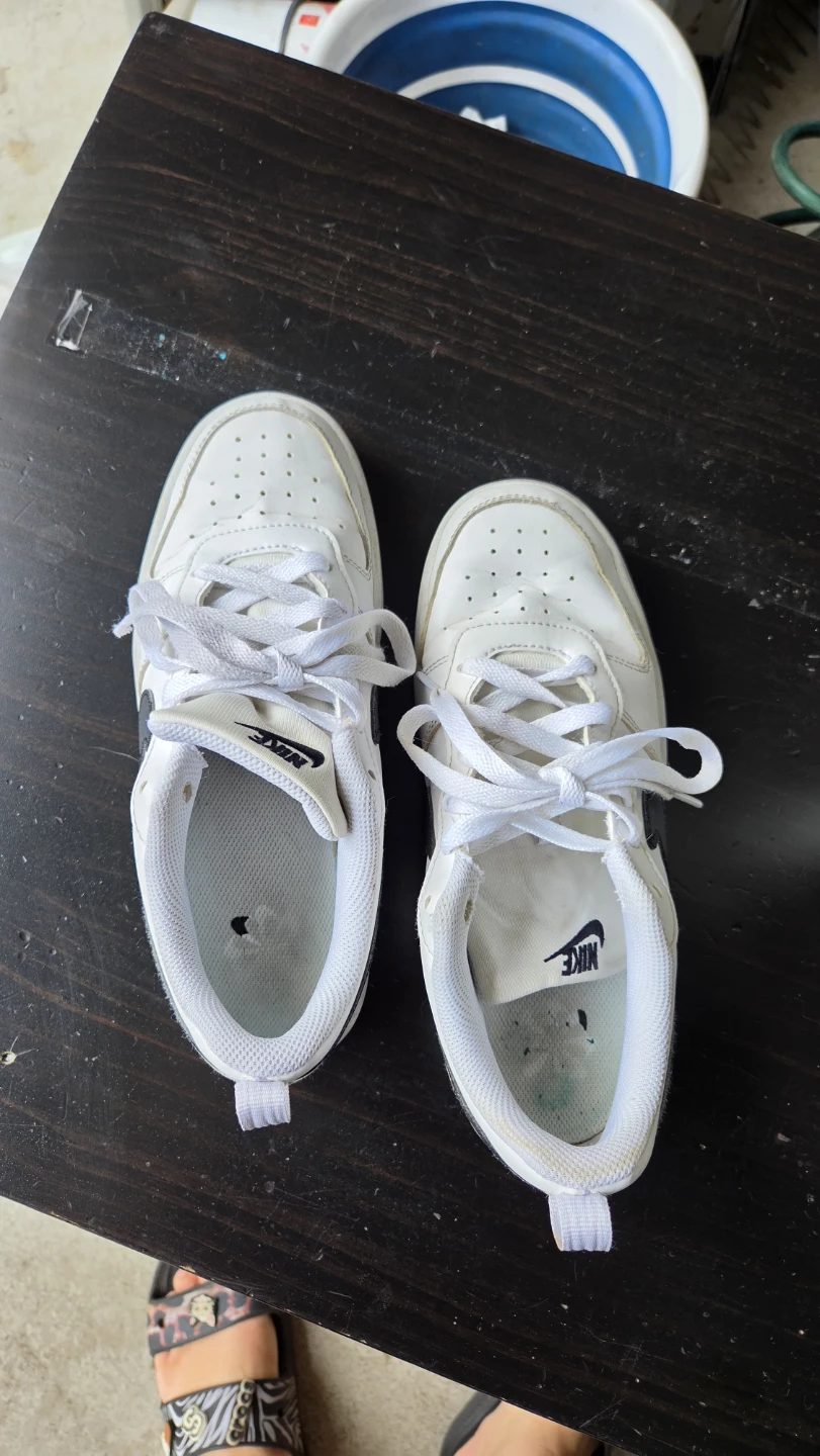 Nike Court Borough Low 2 White Black Sneakers Size 6Y - photo 2