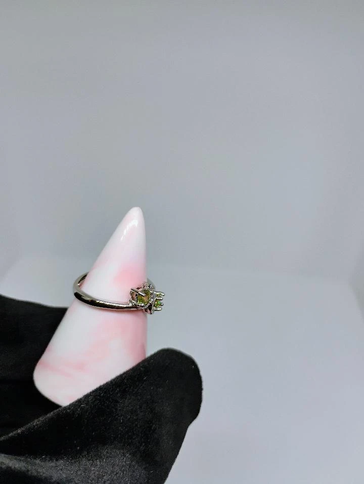 Green Flower Petals 925 Ring - photo 3