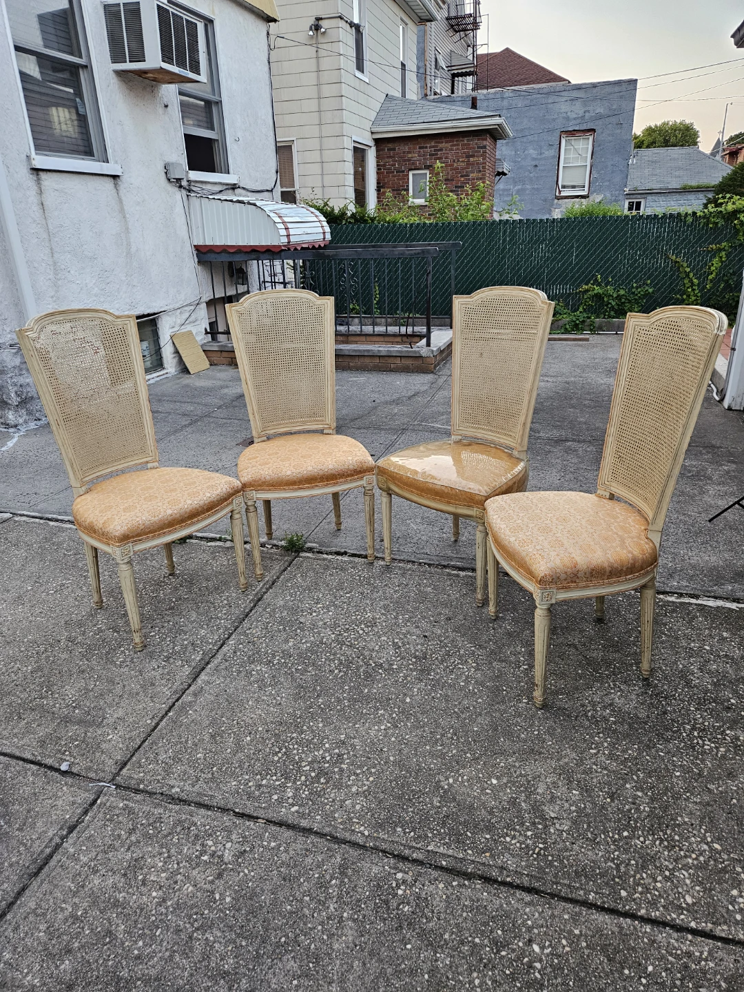 4 vintage caneback chairs