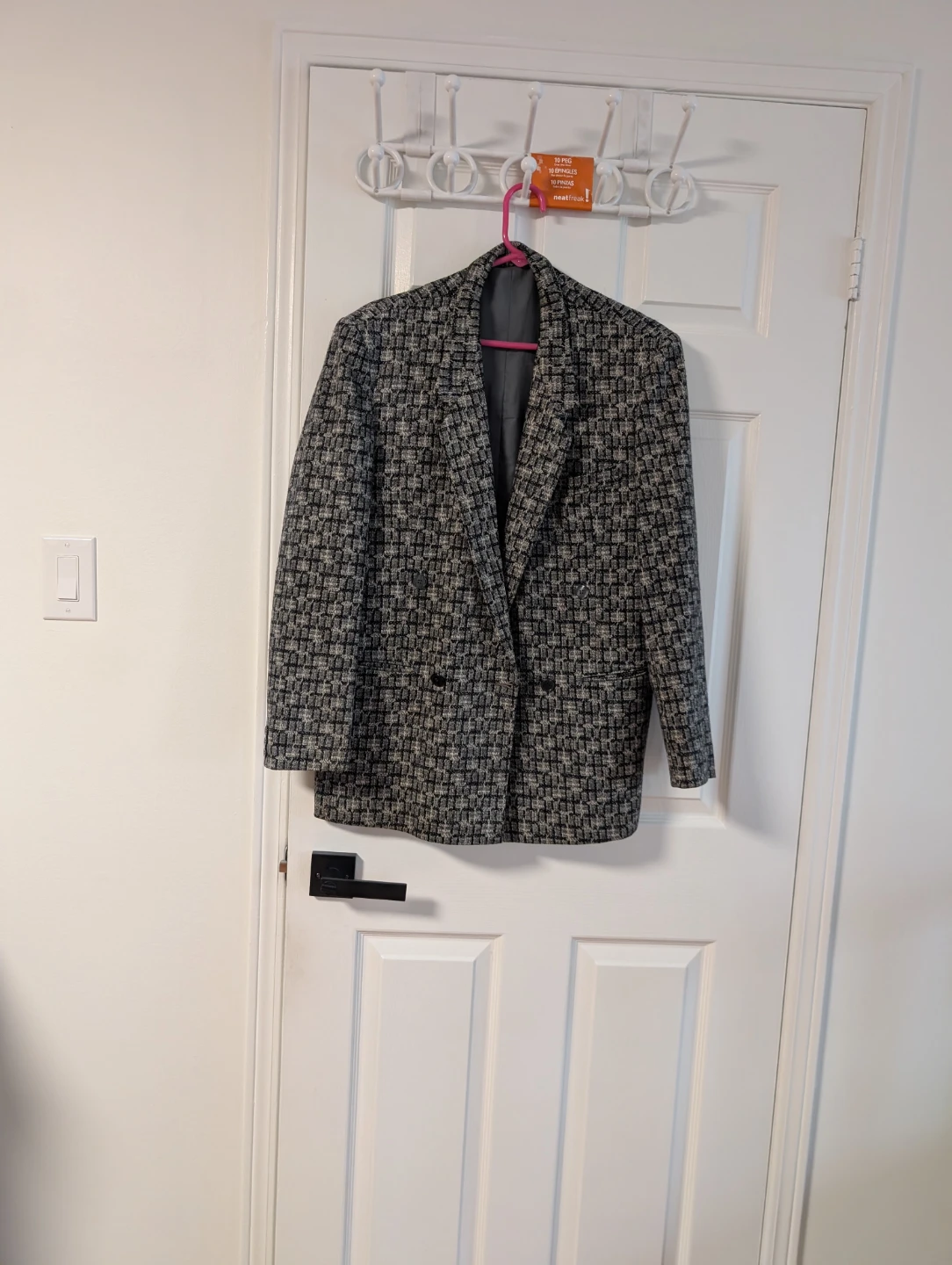 Vintage Tweed Double-Breasted Blazer