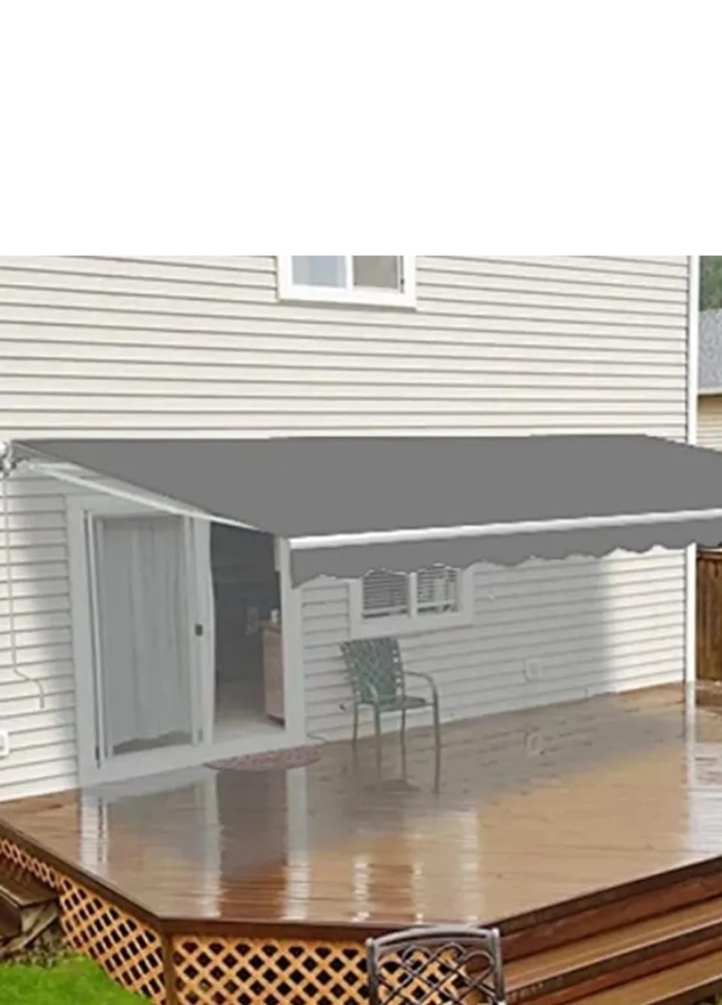 Grey Retractable Patio Awning – 13 × 10 ft, NEW - photo 4
