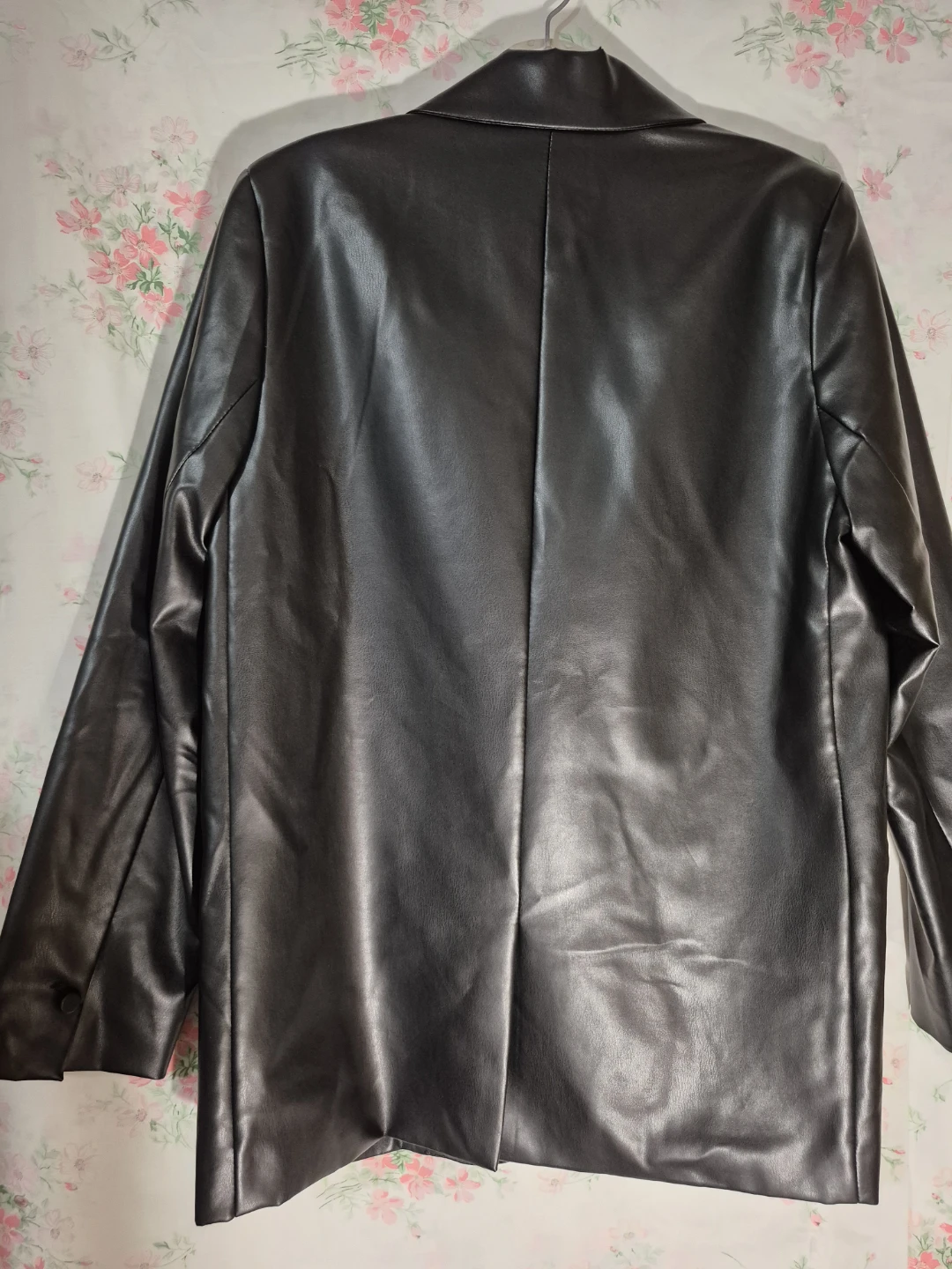 Aaron & Amber Black Faux Leather Blazer Size S - photo 4