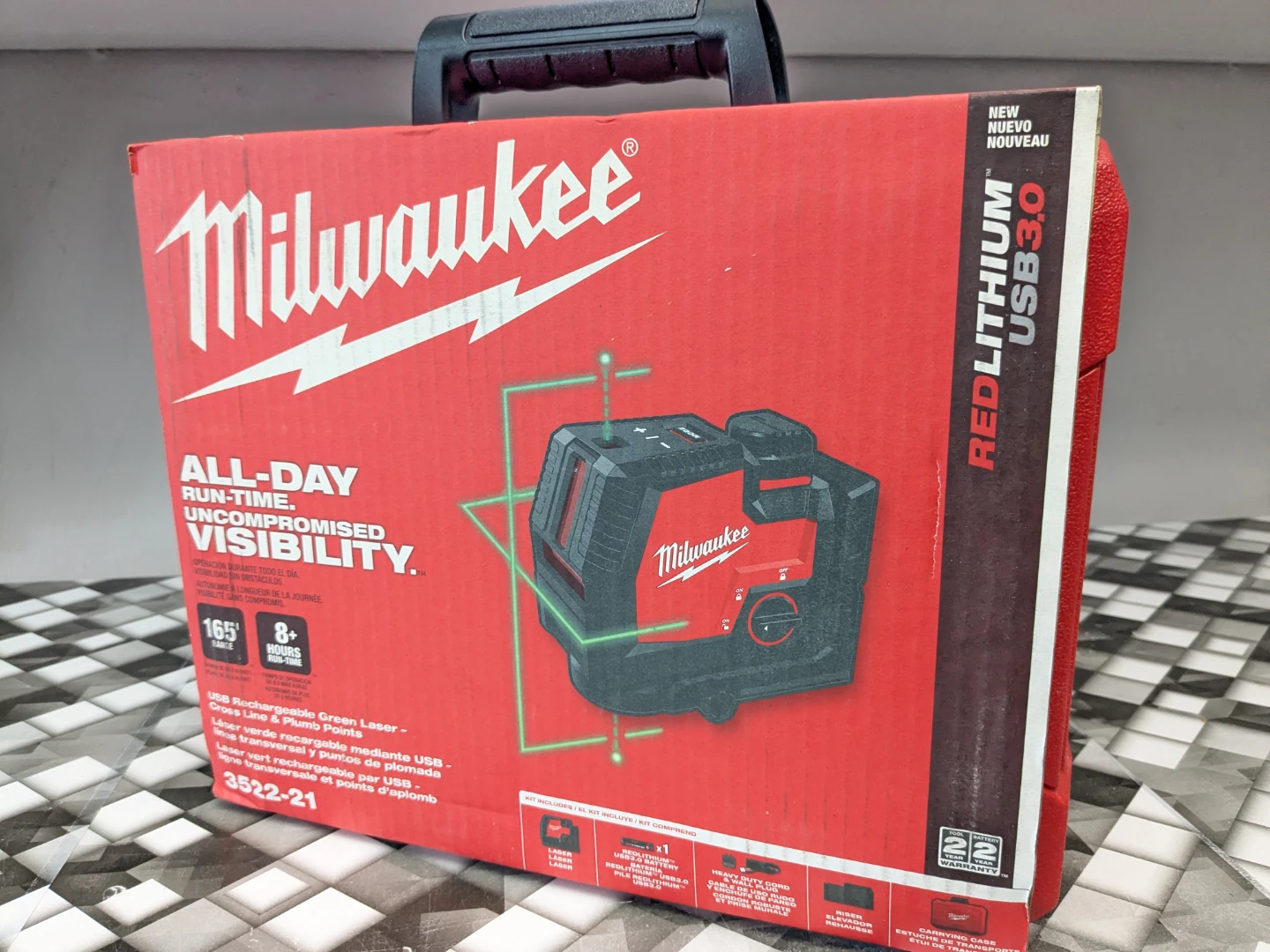 Milwaukee RECHARGEABLE Green Laser Level Combo