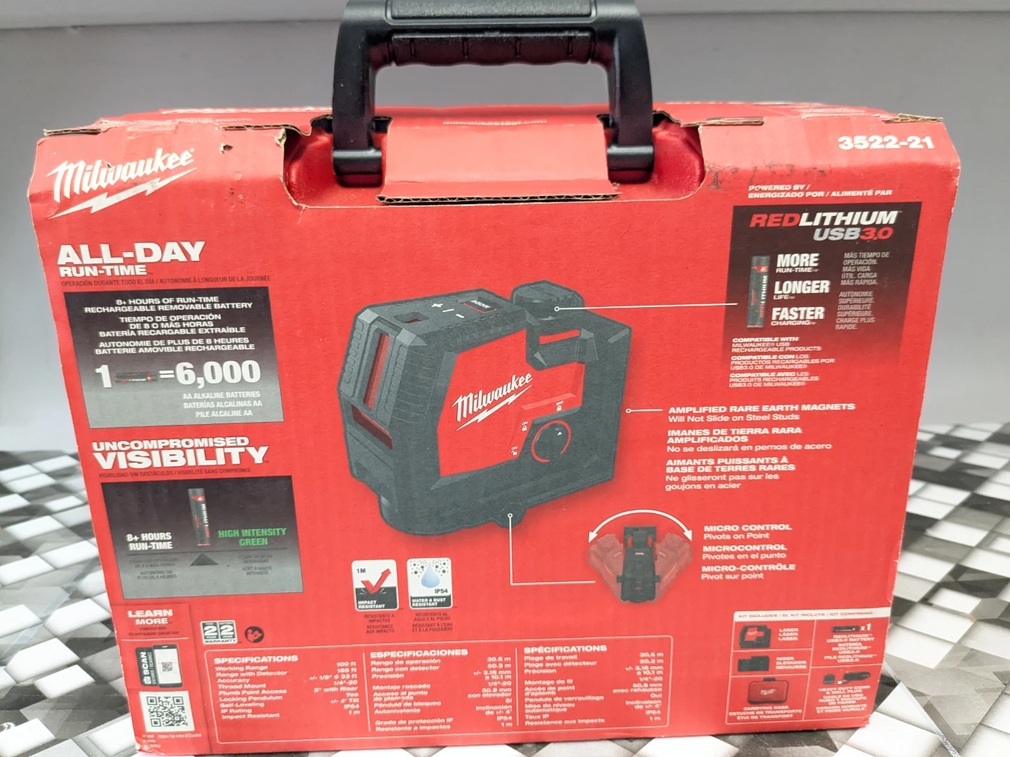 Milwaukee RECHARGEABLE Green Laser Level Combo - photo 3