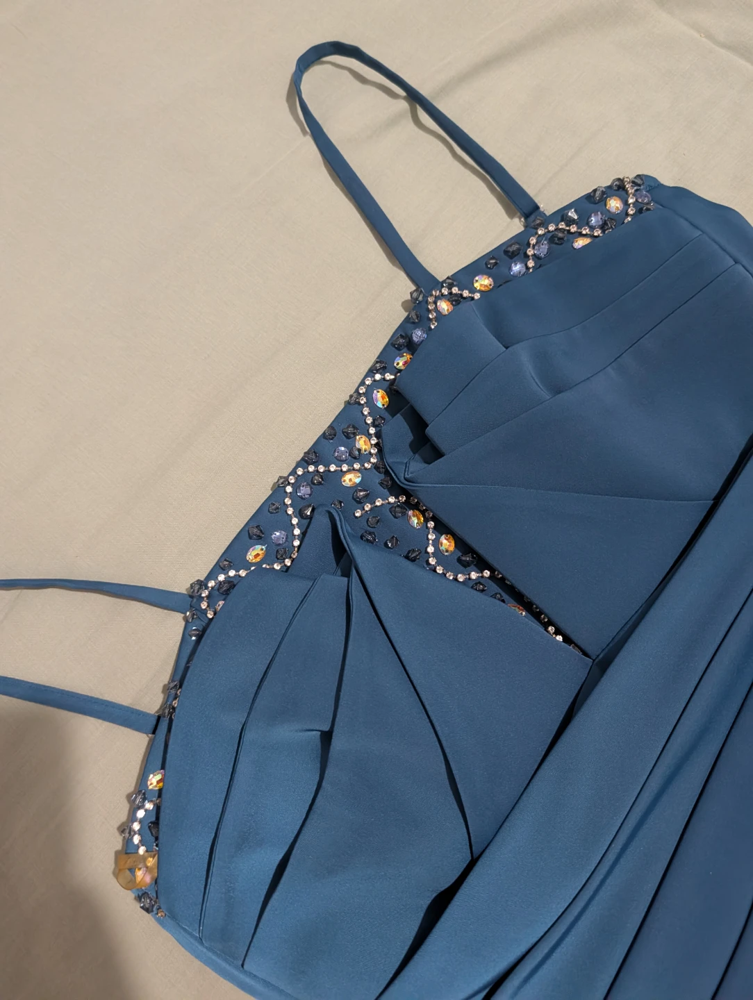 Blue Beaded Cocktail Dress - photo 2