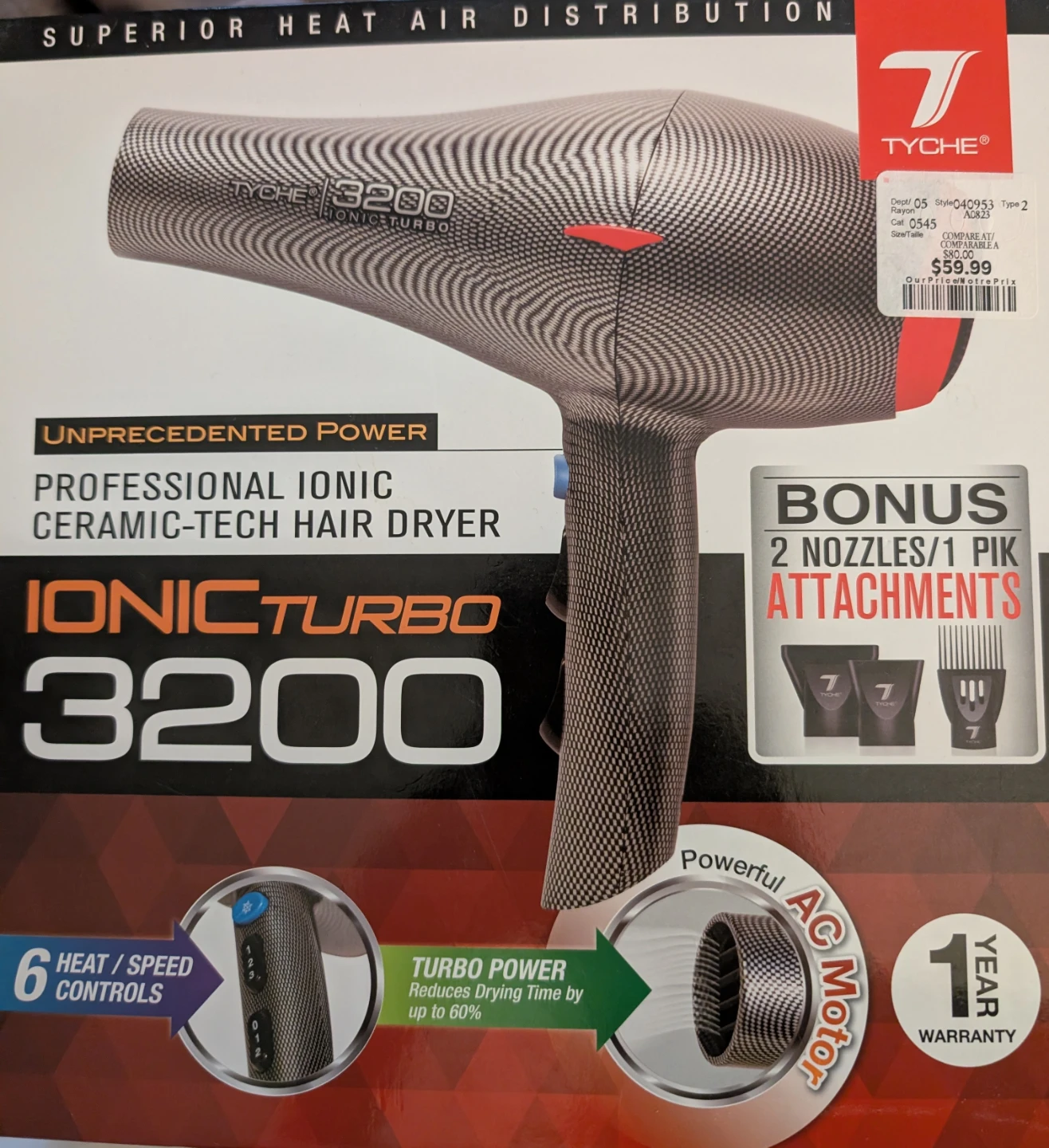 Tyche Ionic Turbo 3200 Hair Dryer