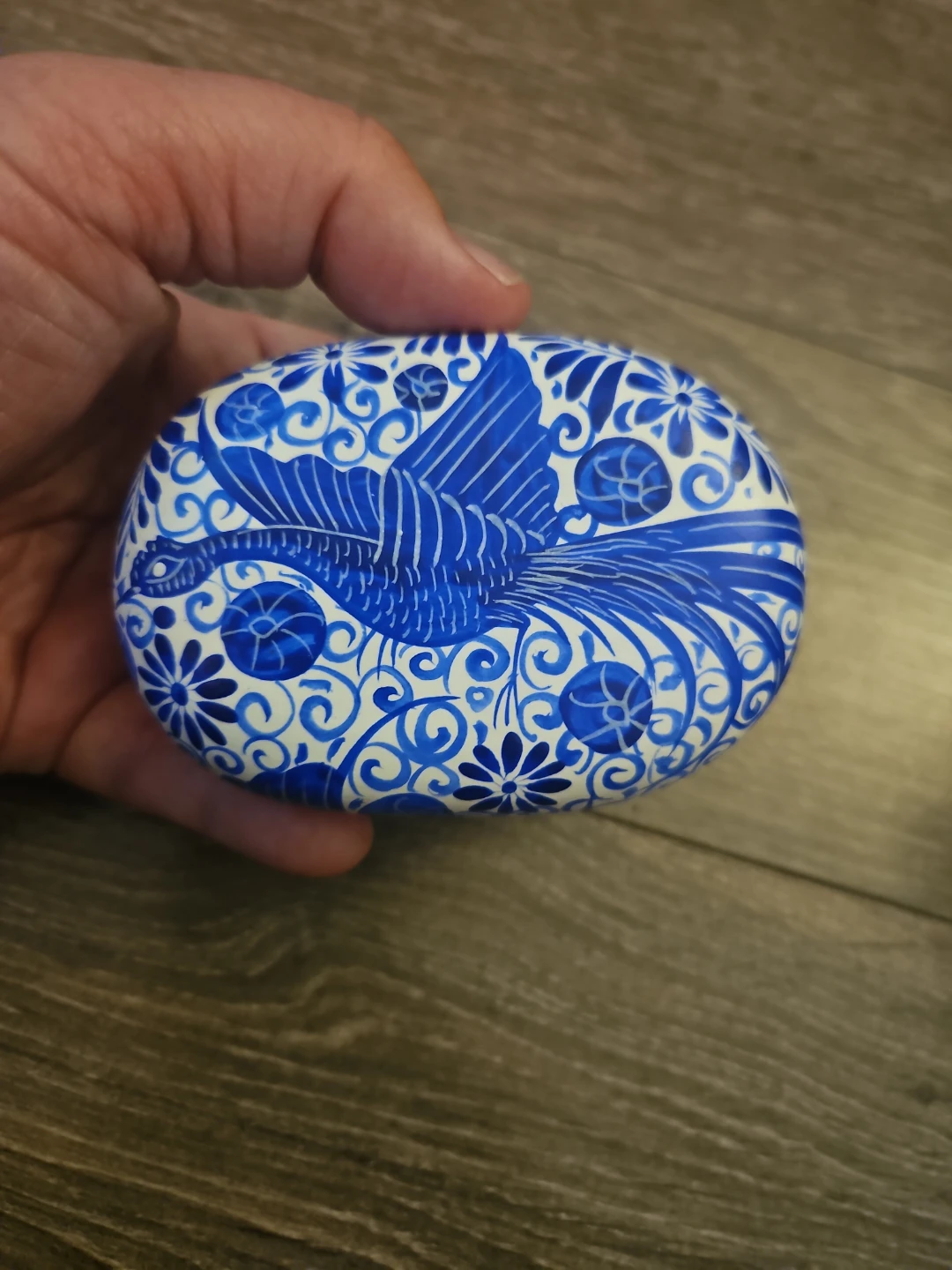 Blue and White Ceramic Trinket Box mexocan pottery Xantico - photo 2