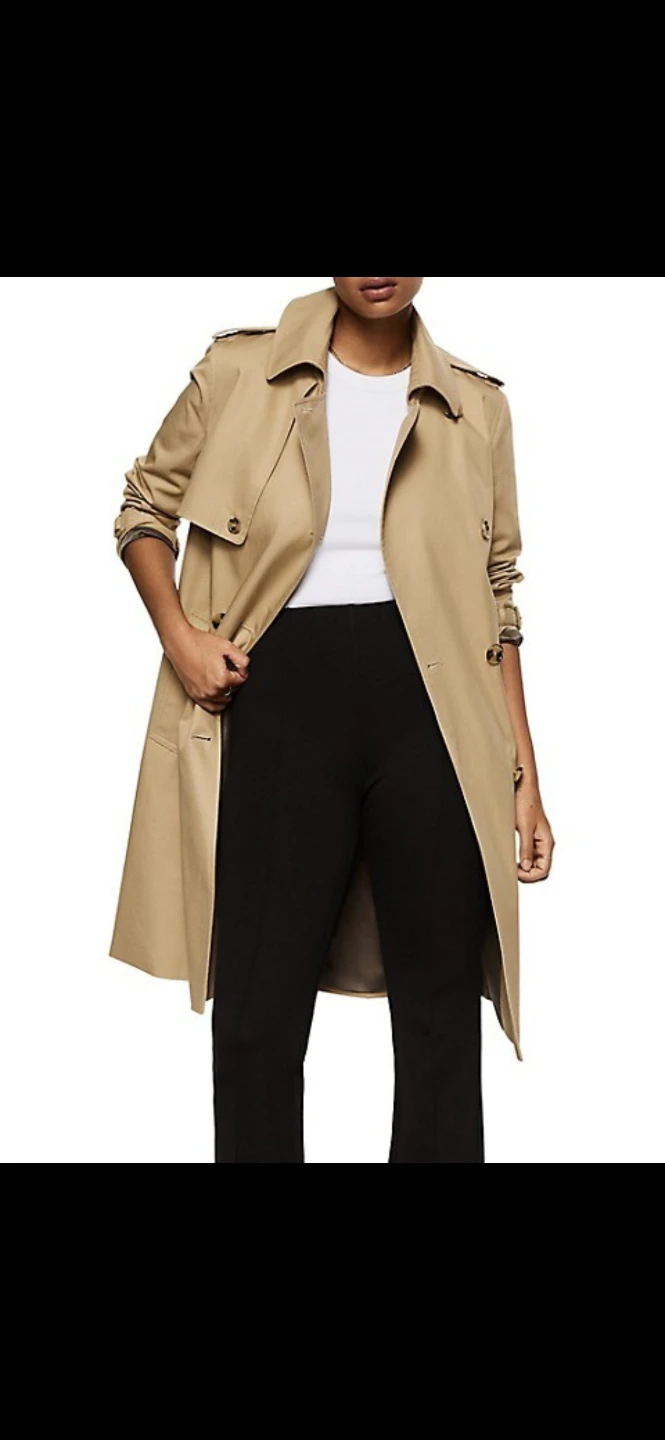 Mango Beige Double-Breasted Trench Coat size small - photo 2