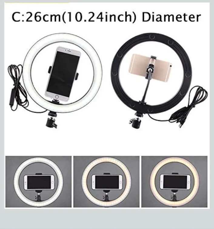 Ring Light, Dimmable with 3 Light Modes & 10 Brightness - photo 2