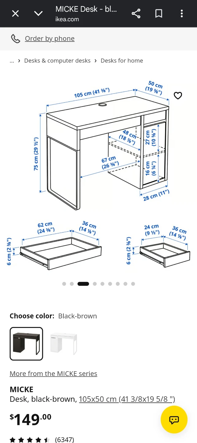IKEA MICKE Desk in Black-brown - photo 2