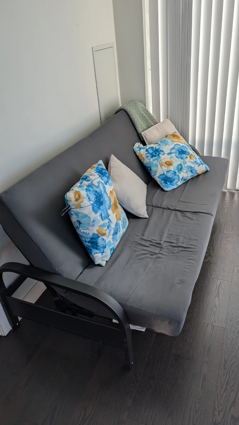 Grey Futon Sofa Bed - photo 2