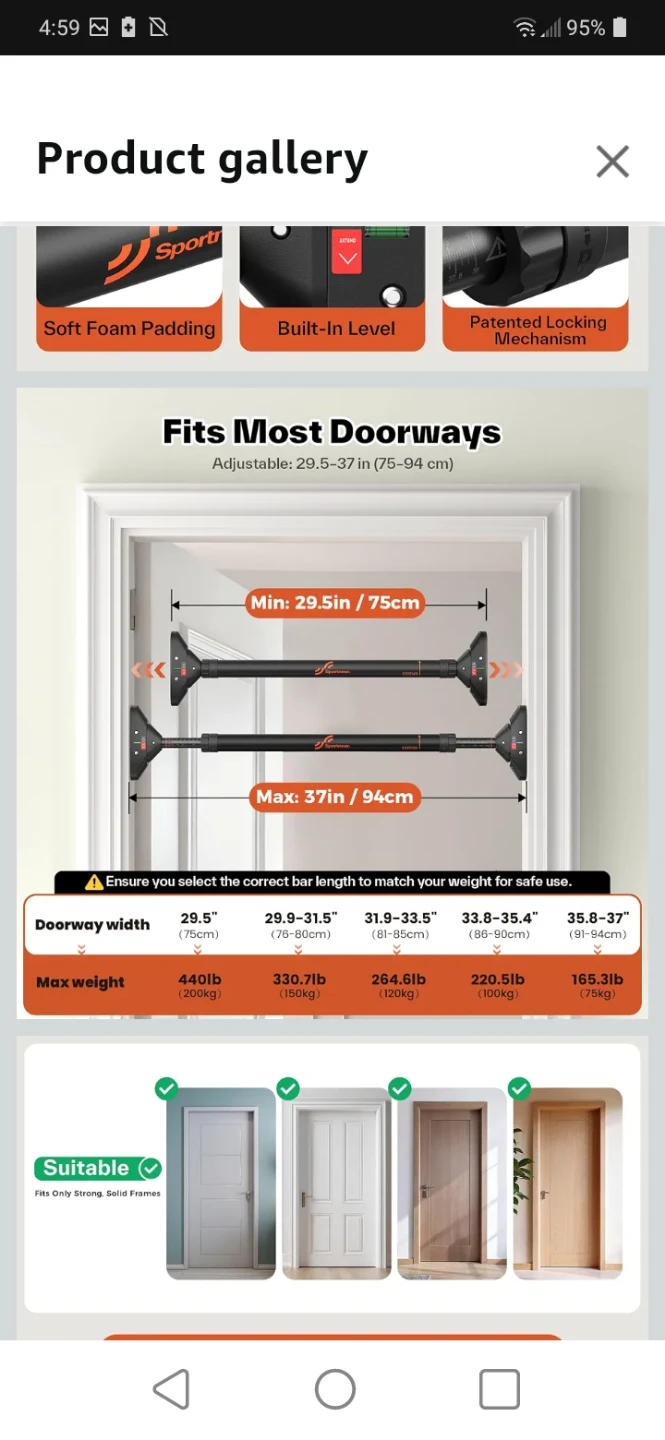 NEW STRENGTH TRAINING PULL UP BAR IN BOX - photo 3