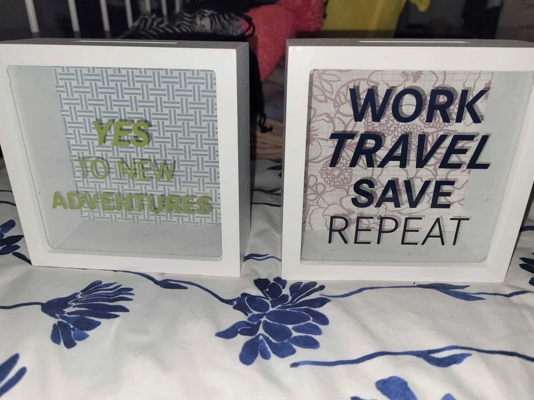 Two Decorative Shadow Box Money Banks