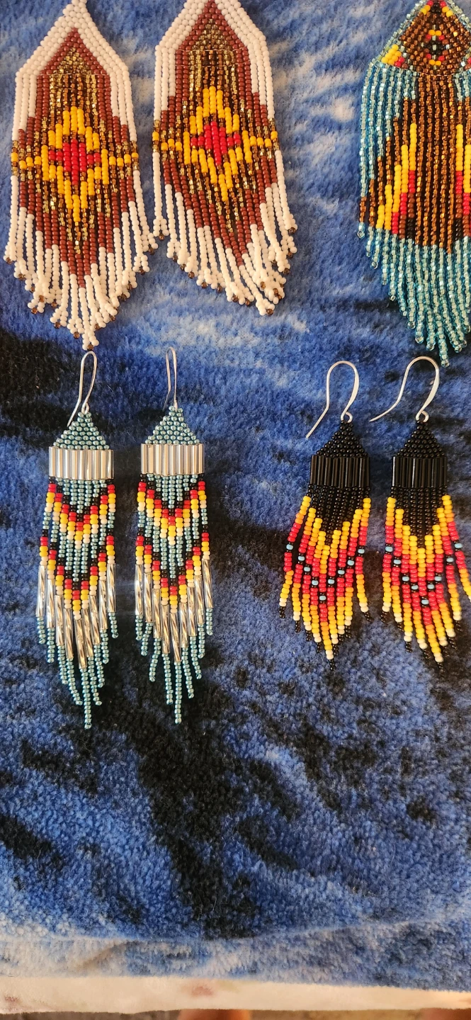 Handmade beaded earrings - photo 2