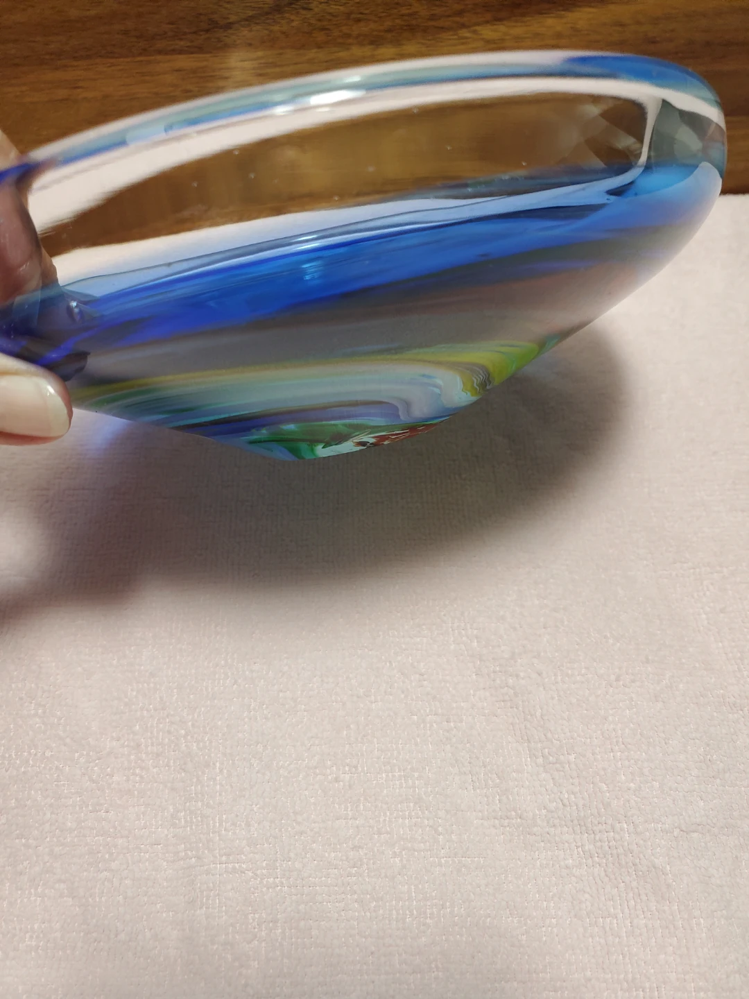 Artisan Swirl Glass Decorative Bowl - photo 3
