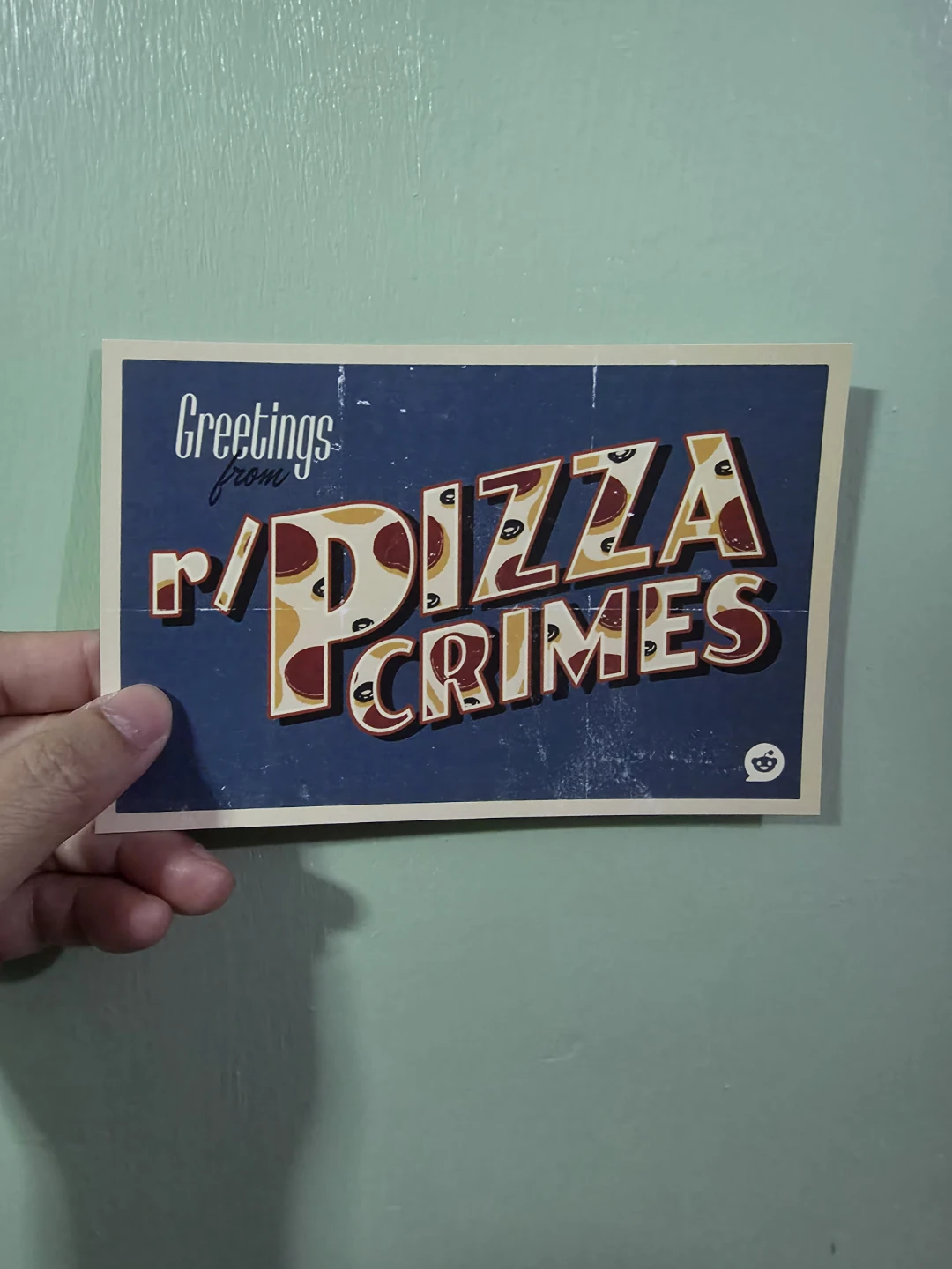 Reddit r/PizzaCrimes Postcard 🏈