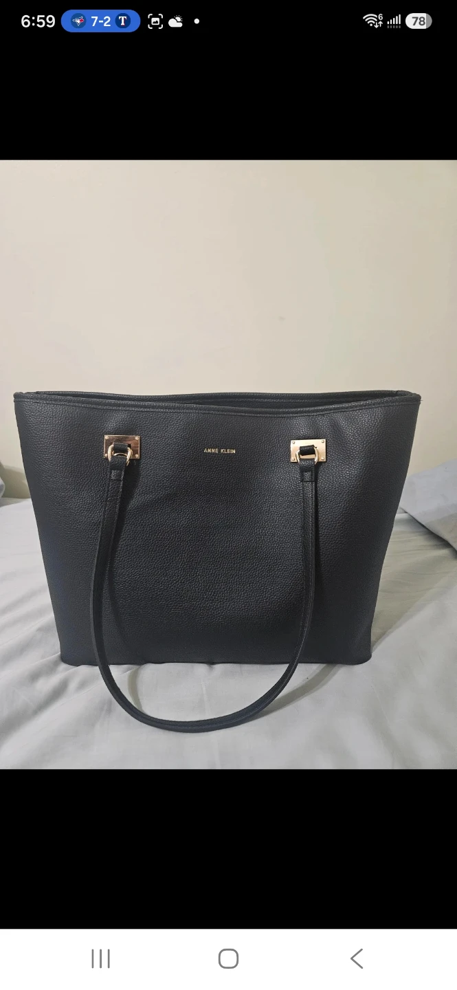 Anne Klein Black Tote Bag Set