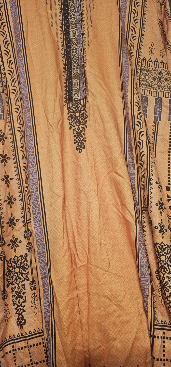 Orange and Black Printed Kurti