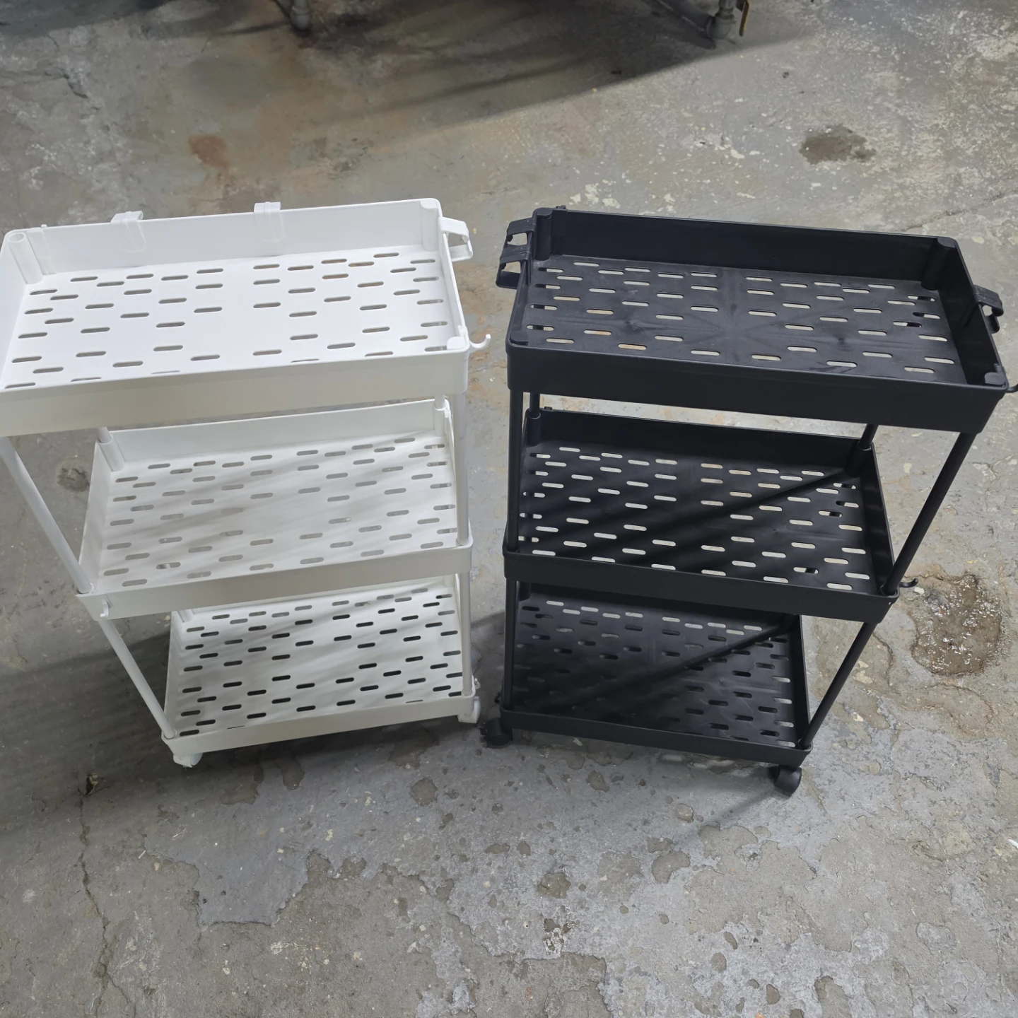 2× 3-Tier Rolling Storage Cart (White or Black)