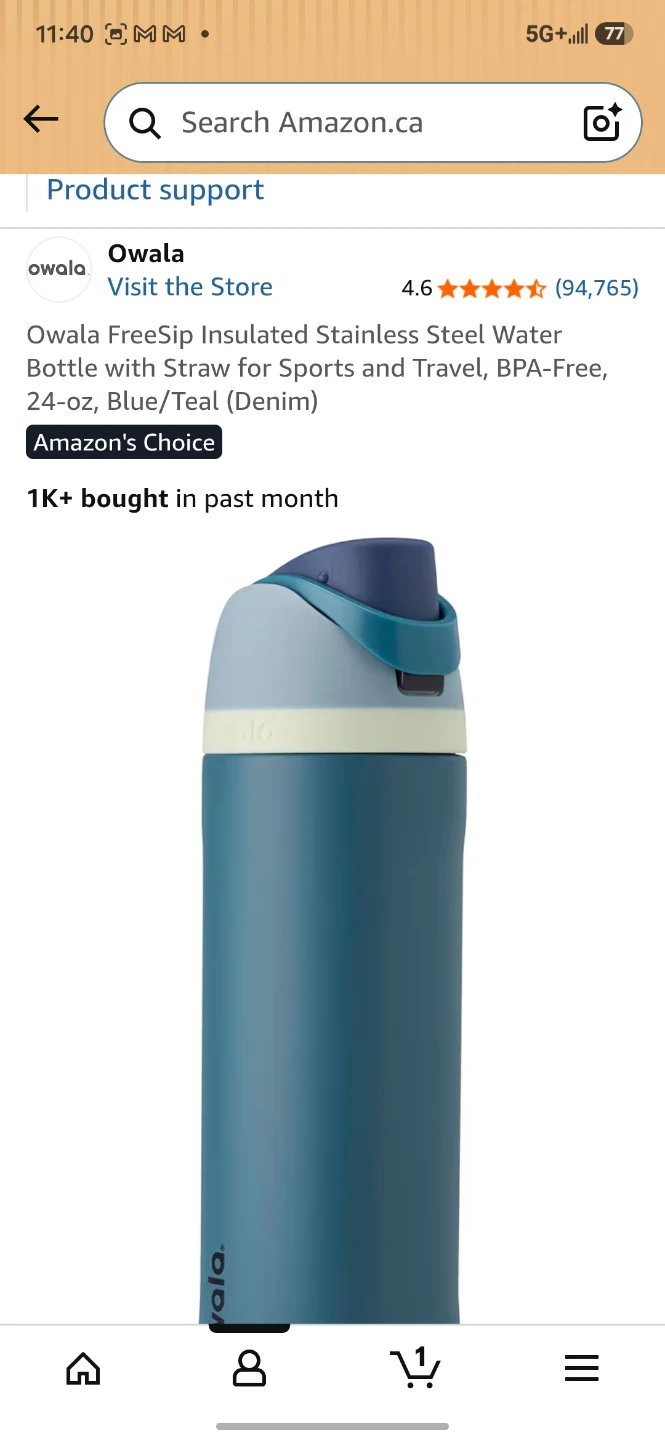 New Owala FreeSip Insulated Water Bottle 24oz (710ml)