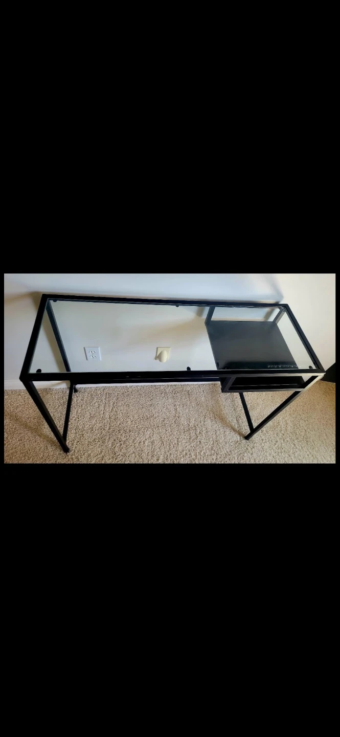 IKEA glass and metal desk - photo 2