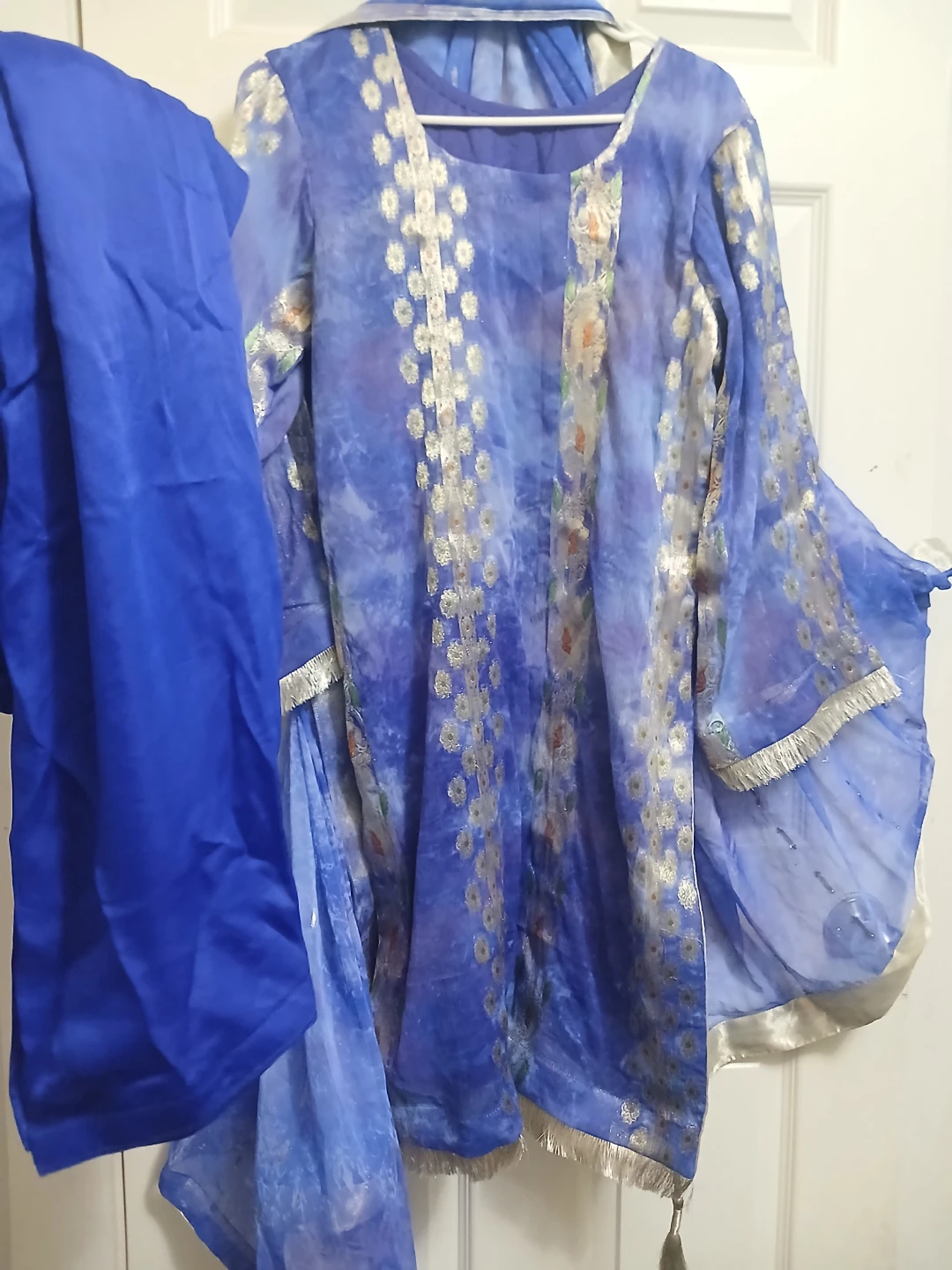 Blue and silver traditional South Asian kameez - photo 2