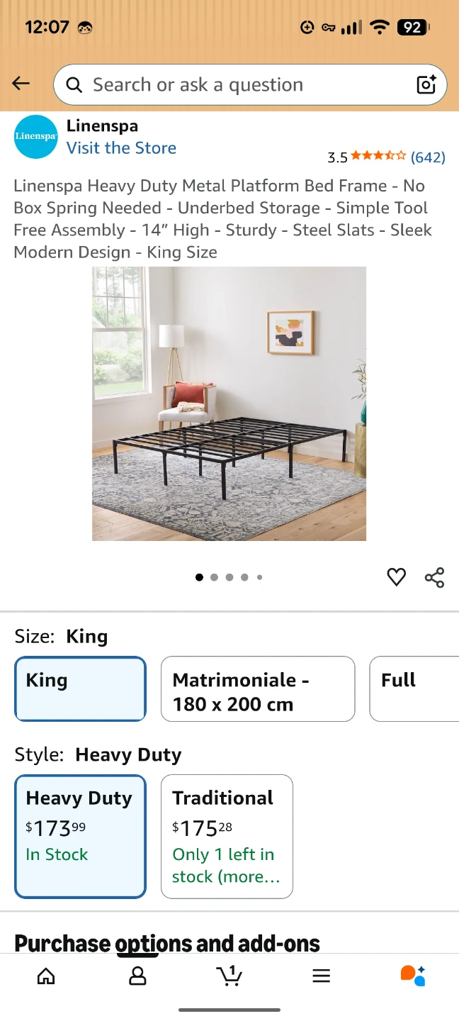 BNIB Steel k ing sized bedframe - photo 2