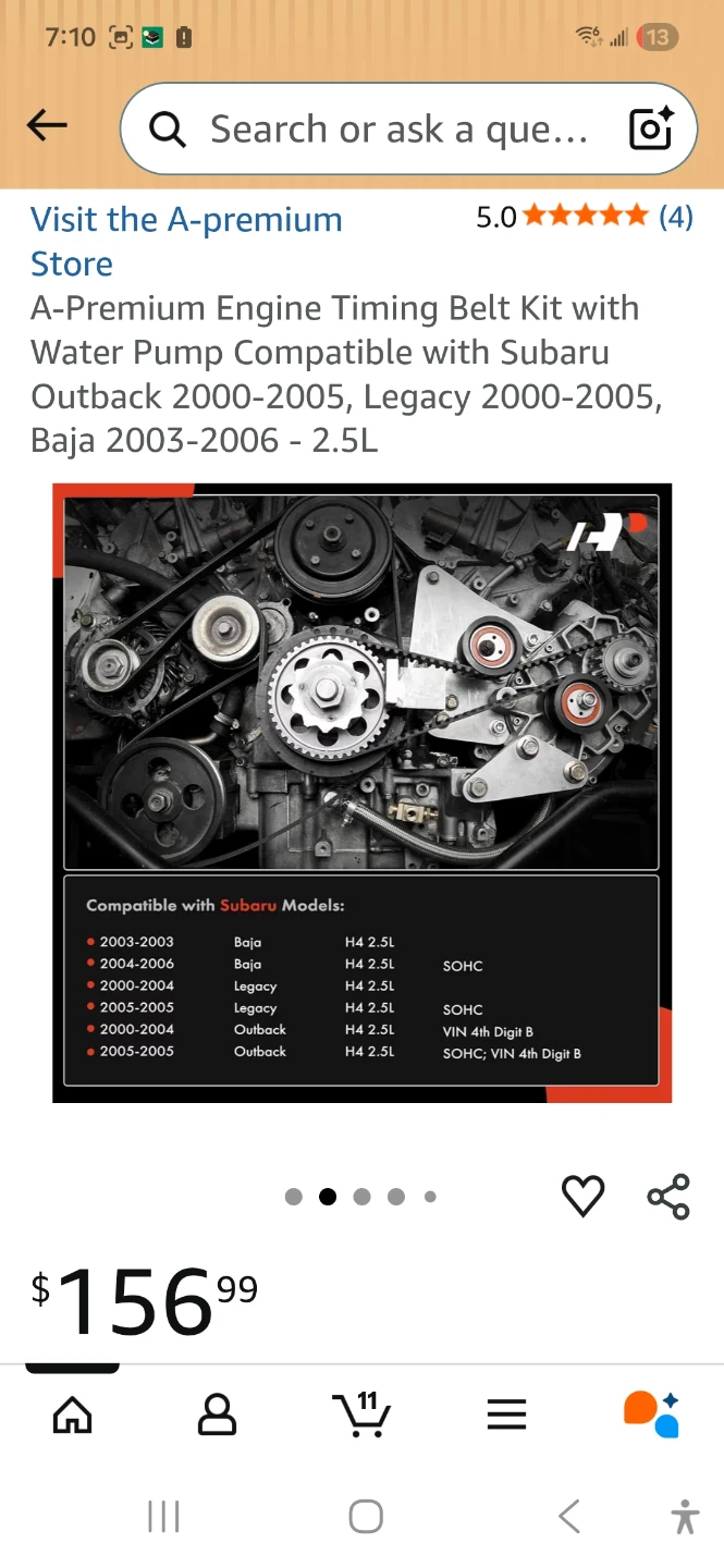 A-Premium Engine Timing Belt Kit with Water Pump - photo 2