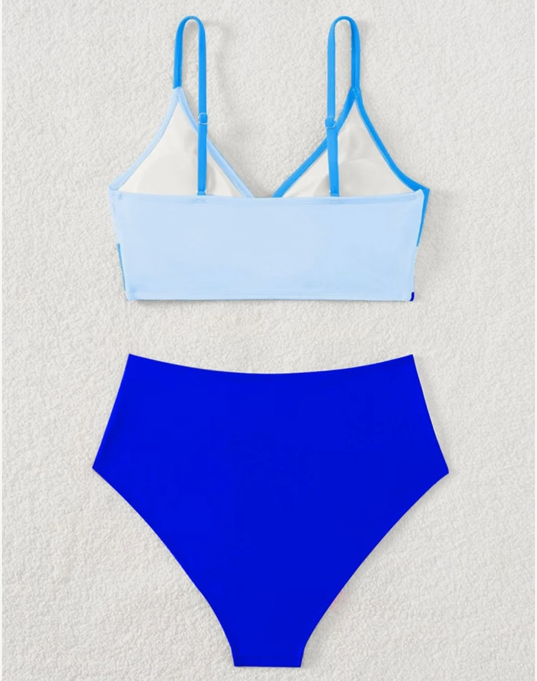 New Large Blue Colourblock High-Waist Bikini - photo 5