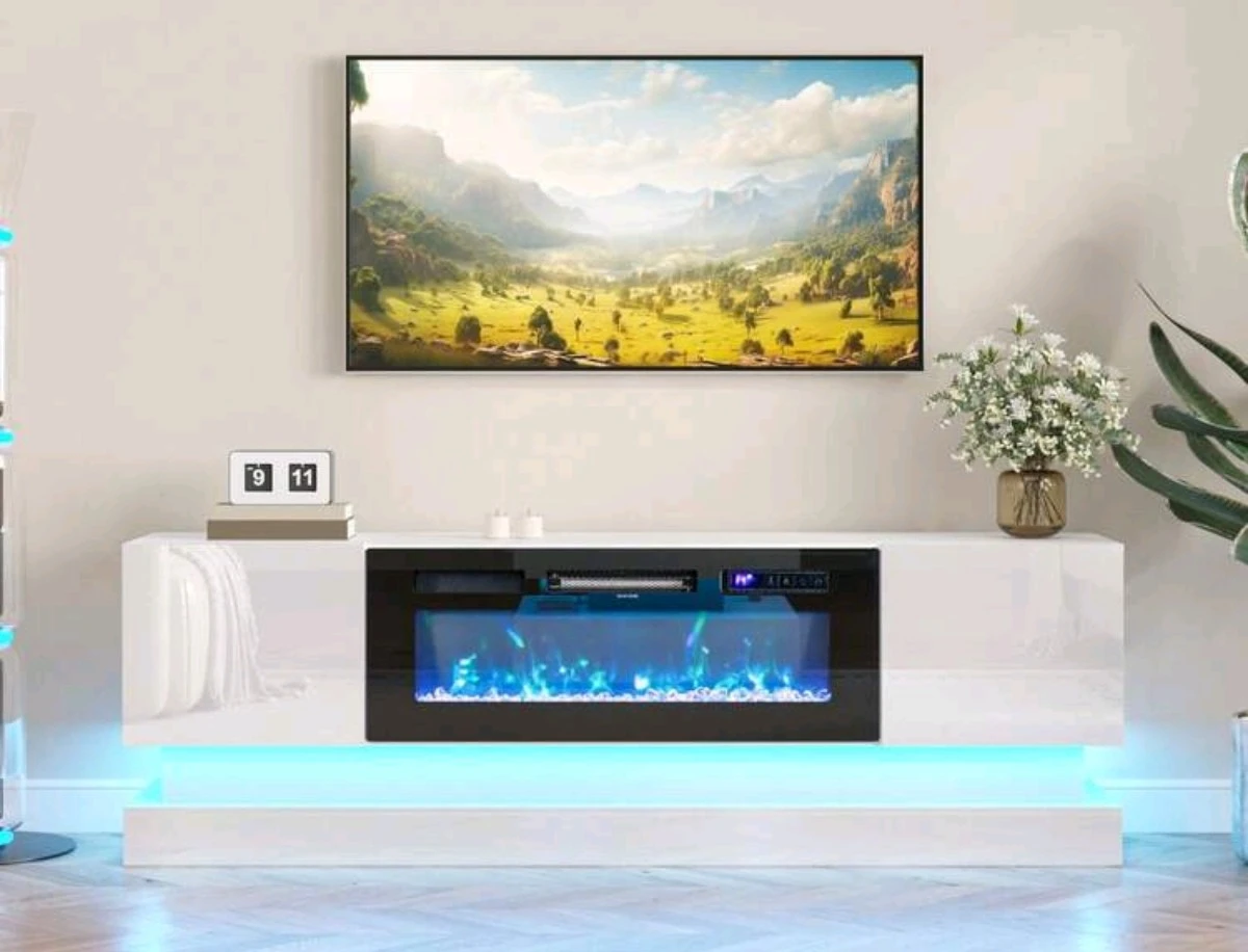 Electric Fireplace TV Stand with RGB LED Lighting - photo 2