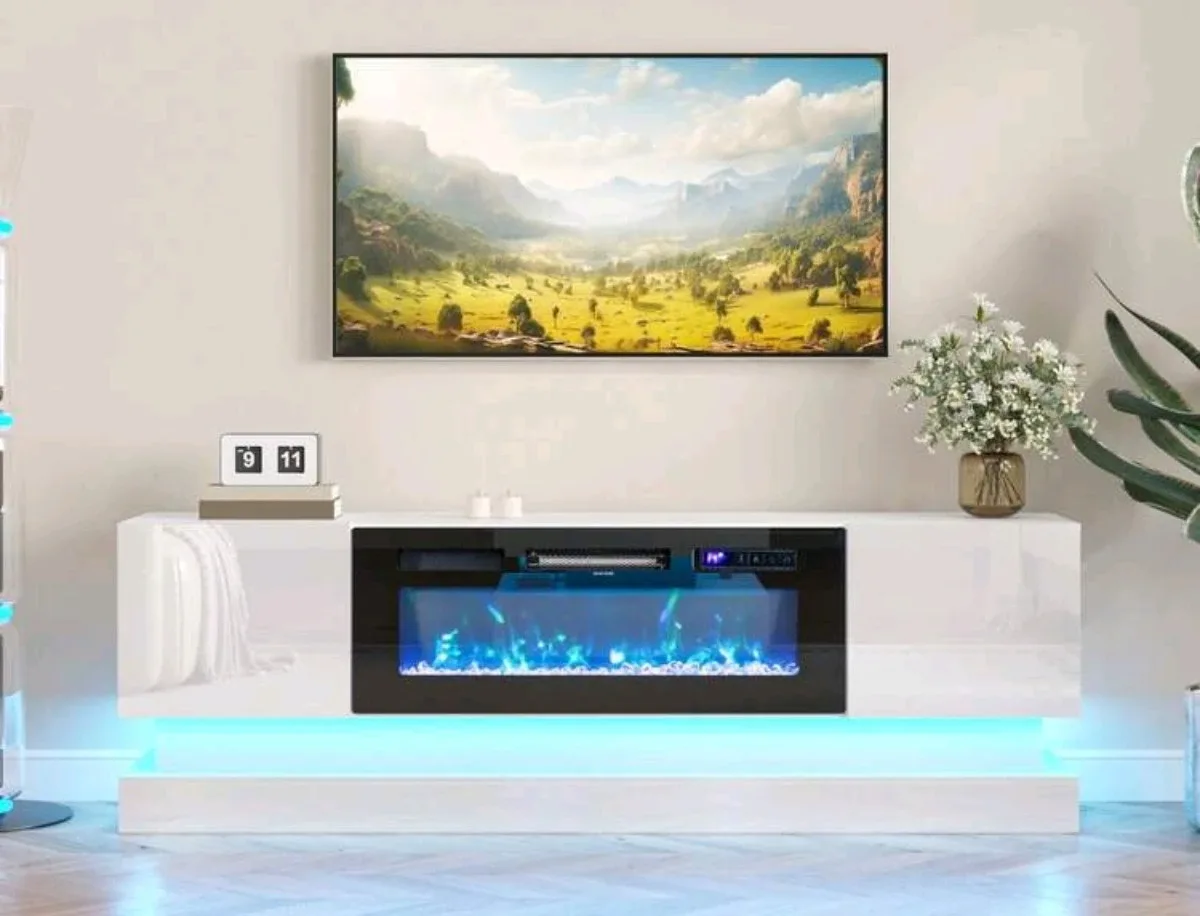 Electric Fireplace TV Stand with RGB LED Lighting - photo 2