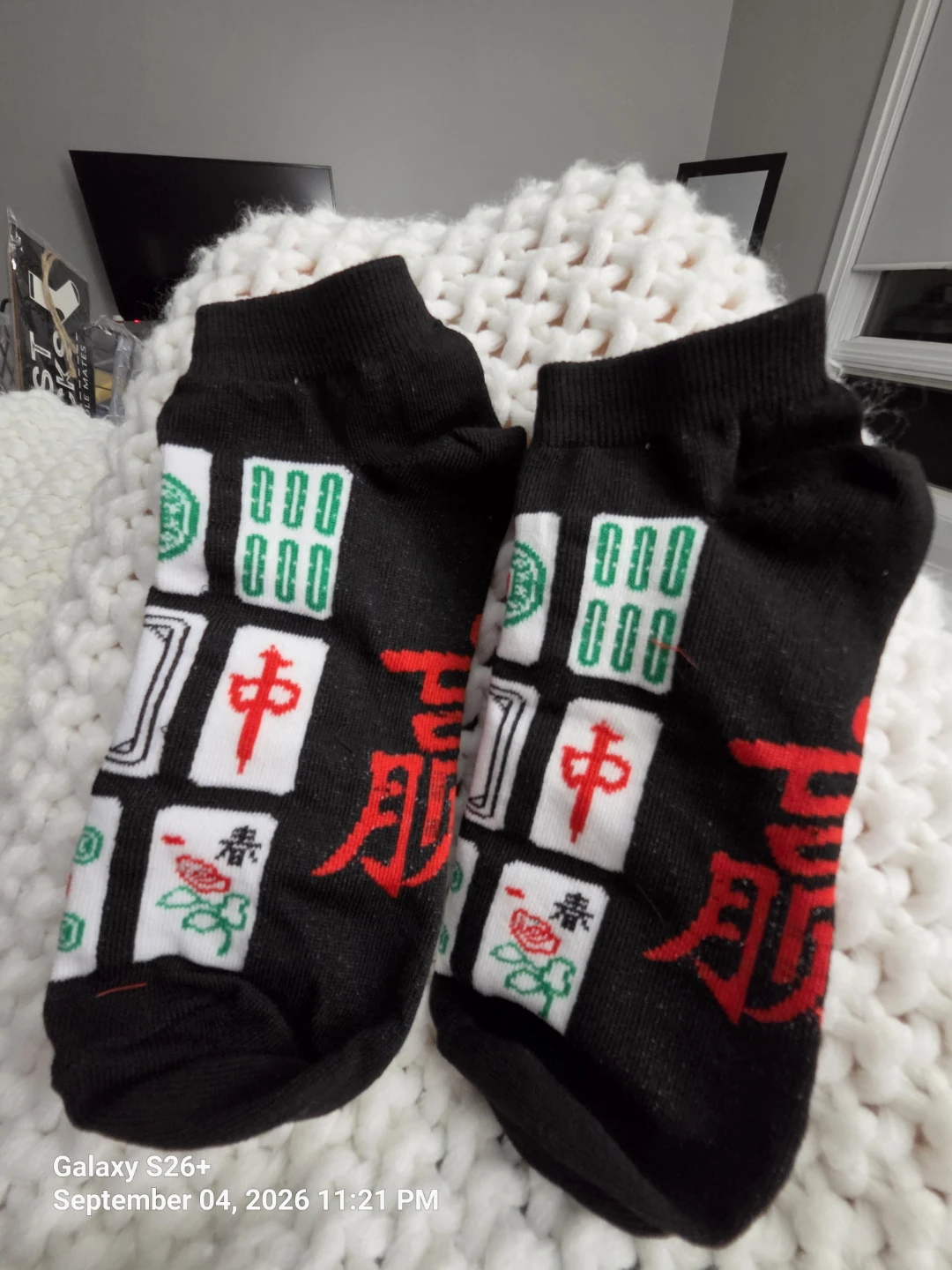 Mahjong Tile Print Ankle Socks Set - photo 2