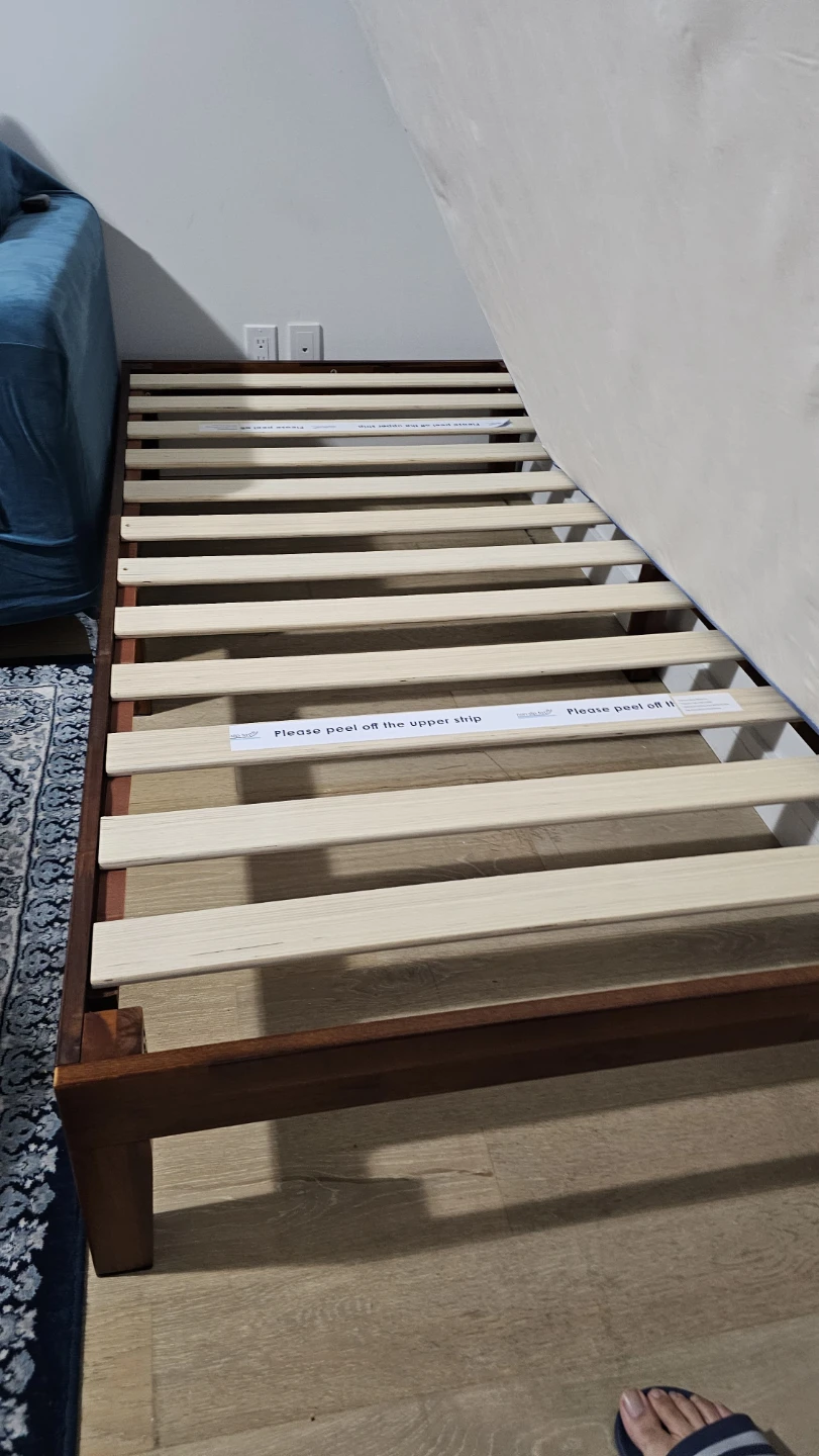 Wooden Twin Bed Frame with Slats - photo 2