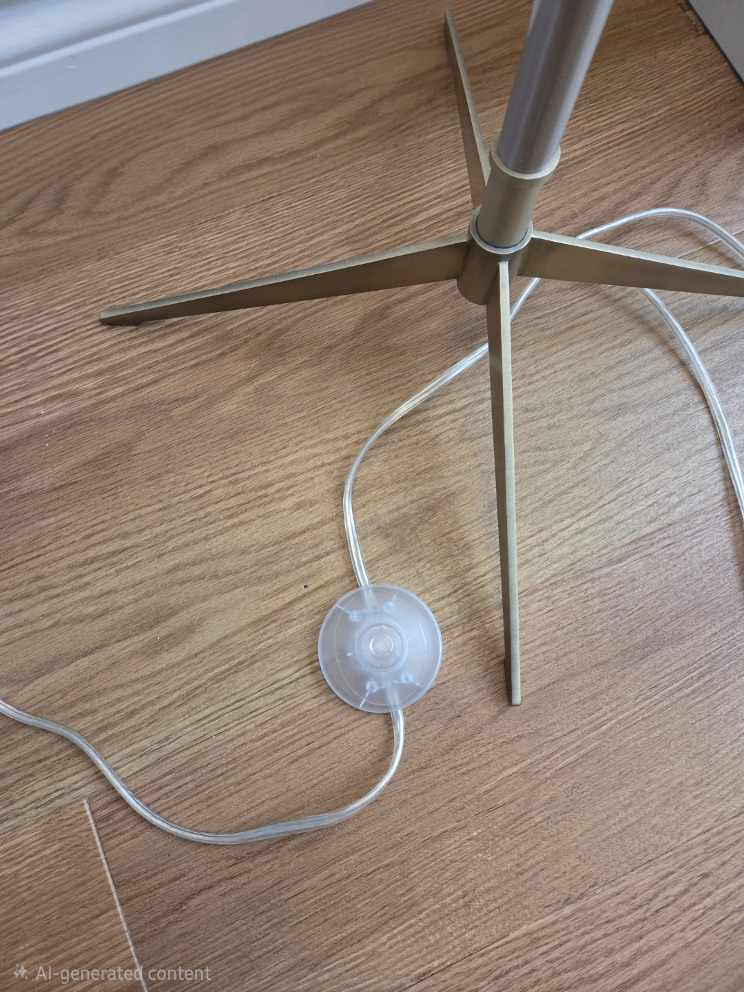 Brass & Nickel Tripod Floor Lamp with White Drum Shade - photo 3