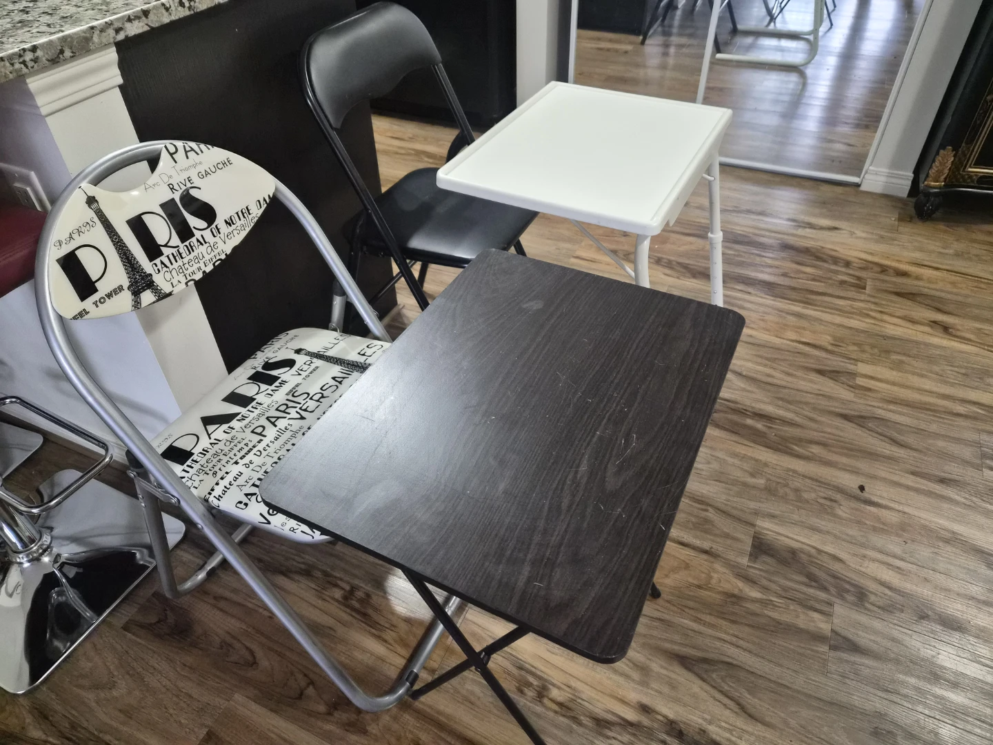 Two Folding TV Tray Tables - photo 2