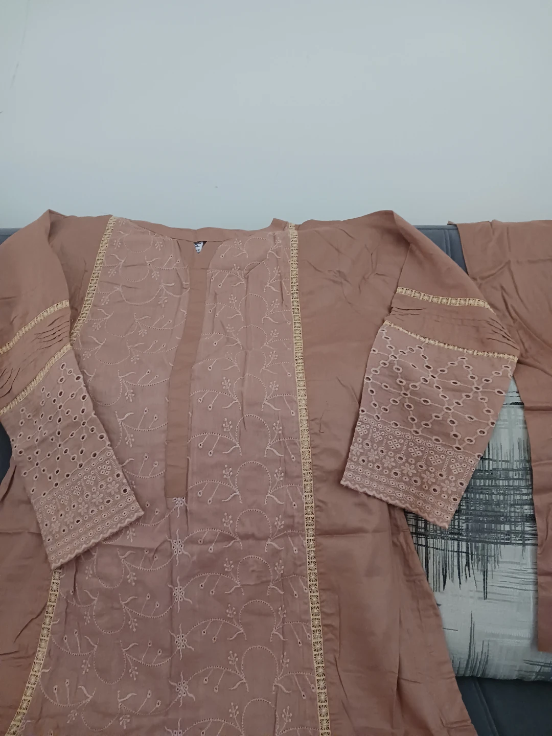 Embroidered Brown 2piece suit - photo 2