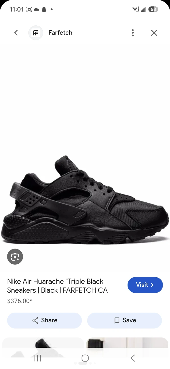 Nike Air Huarache Triple Black Sneakers - photo 4