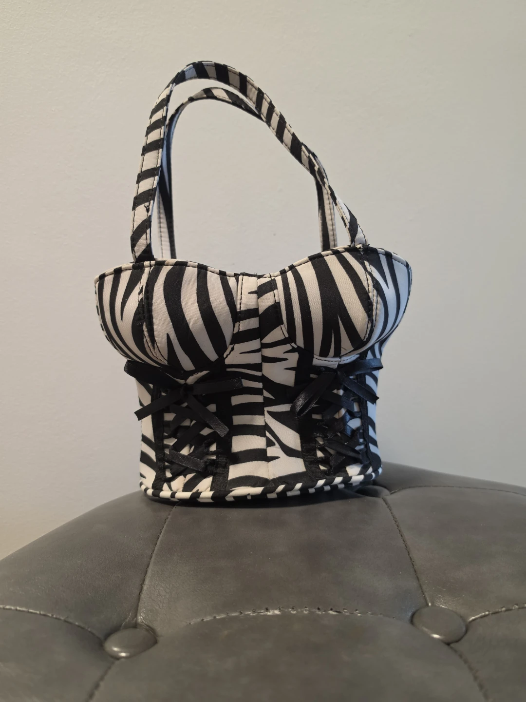 Zebra Print Corset Style Handbag