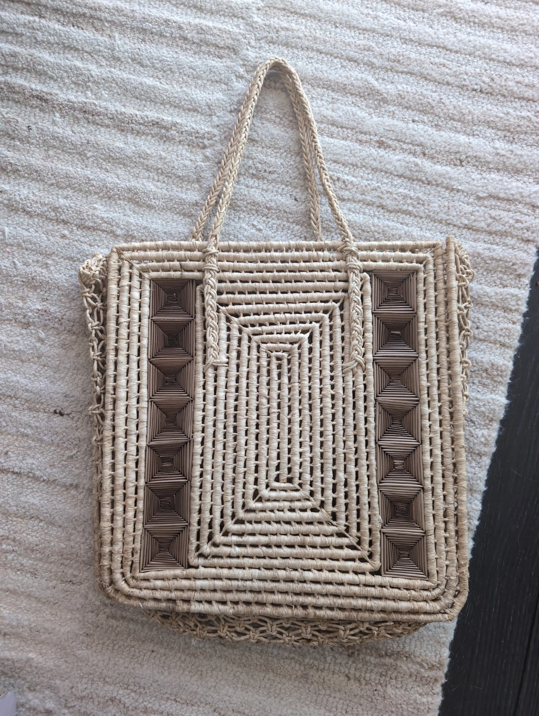 Woven Straw Tote Bag